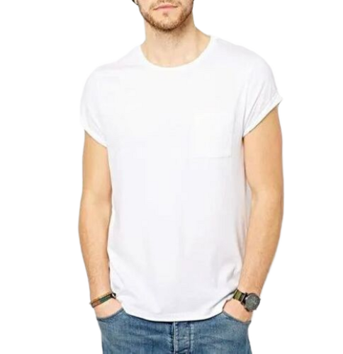 Mens Slim Fit T Shirt - Cotton, Size: M, S, XS, XXXL, Color: White | O-Neck Collar, Loose Fit, Soft Fabric, Relaxed Cut, Trendy Look, Breathable Material