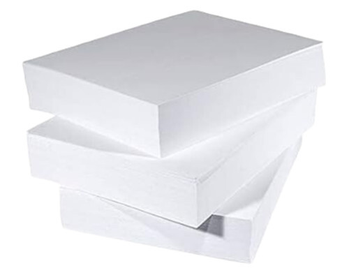 Printing Paper - A4 Size White Color Varnished Surface Finish | Durable Plain Rectangle Design Very Good Quality