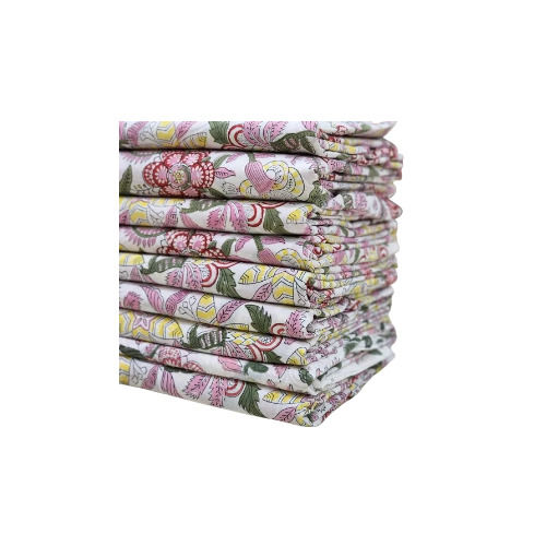 Traditional Hand Block Flower Printed Fabric