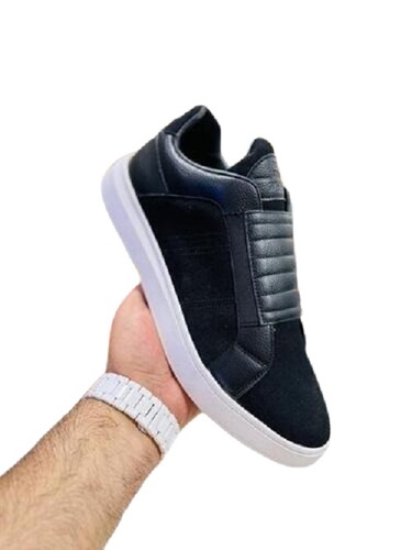 Sports Shoes - PU Upper Air Mesh Lining Black Color | Lightweight Breathable Cushioned Moisture-Wicking Flexible
