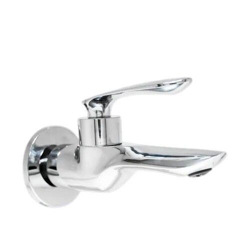 Wall Mount Long Body Brass Bib Tap - Color: Silver