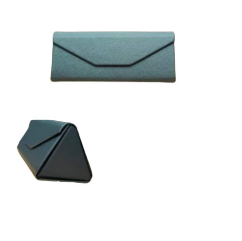 Leather Eyeglasses Case - Genuine Leather, Compact Size, Triangle Shape | Soft Protective Lining, Secure Snap or Zipper Closure, Elegant Design