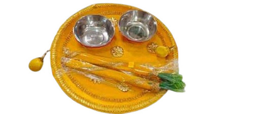 Wedding Haldi Tray - Durable New Design, Yellow Color | Ideal for Wedding Occasions, Perfect for Haldi Ceremonial Use
