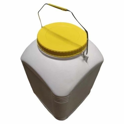 White Square 15 Kg Hdpe Oil Jar - Material: Plastic