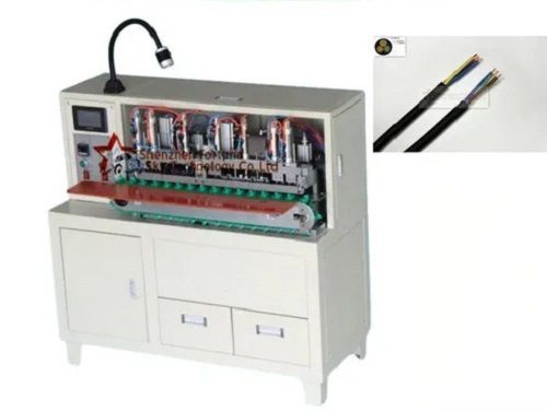 3 Conductor Power Cable Strip Twist Trim Tinning Machine