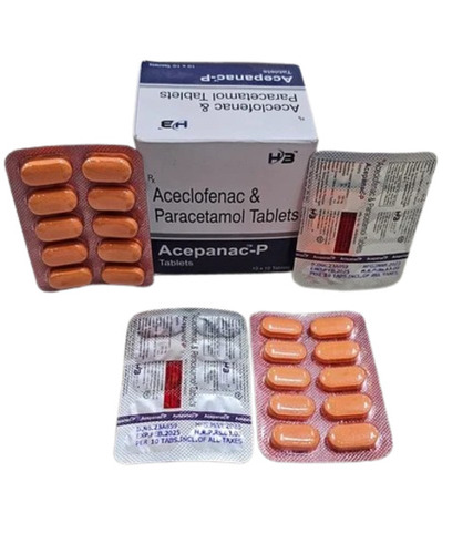 Aceclofenac & Paracetamol Tablets - 10x10 Strip Effective Health Care Solution for Adult Men Orange Tablets Cold & Dry Storage
