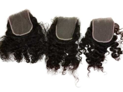 Curly Hair Closure - Color: Black