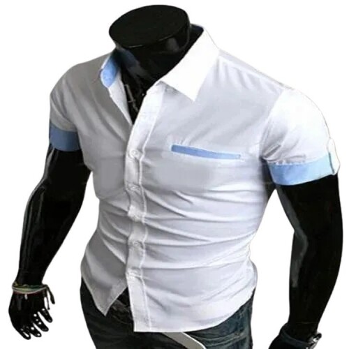 Mens Shirt - Cotton Blend, Size XL, M, L, Classic Collar, White | Comfortable Fit, Neat Stitching, Trendy Designs, Color Fastness, Ideal for Gifting