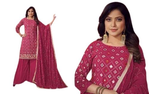 Ladies Sharara Suit - Fabric Type: Cotton Polyester