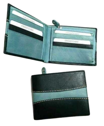 Black Leather Wallet - Polished Finish, Standard Size | Durable, Comfortable, Attractive Design in Black & Blue