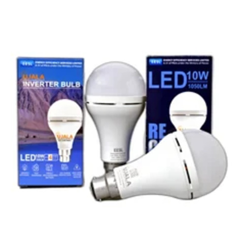 LED Bulb - Durable Plastic & Aluminum, IP54 Rated | 10V, Standard Round Design, White Color, 1-Year Warranty