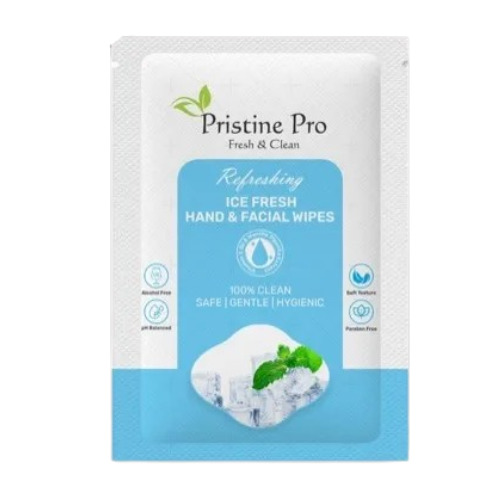 Single Wet Wipes - Non Woven Material, Refreshing White Color | Ideal for Face and Hand Cleaning, Home & Travel Use, 2-Year Shelf Life