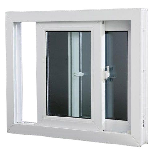 White Upvc Sliding Window - Fiberglass Mesh, Customized Size, Durable Plastic, Fine Finish, Perfect for Home & Office Usage