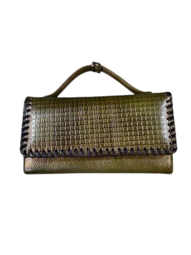 Ladies Leather Wallets - Large Green Hand Wallets | Polished, Attractive Design, Durable and Comfortable with Over Flap Closure
