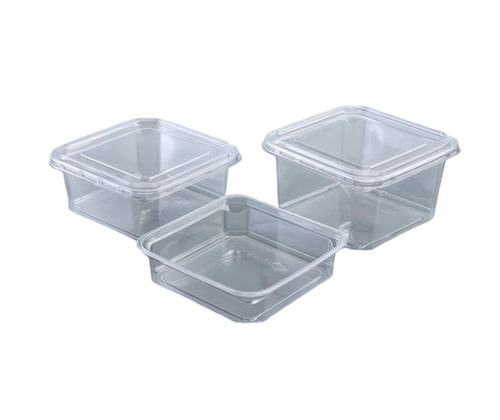 Plastic Containers - Lightweight Standard Size, Transparent Square Design | Water and Leak Resistant, Eco-Friendly Food Storage Solution