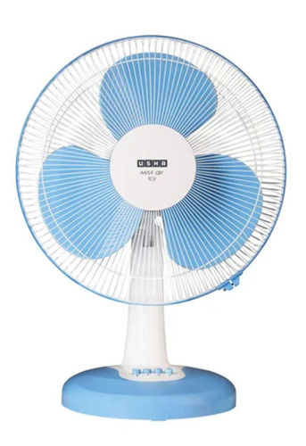 Table Fan - Metal Blades, 3 Speed Modes, Blue Color | Electric Power Source, 1 Year Warranty, Energy Efficient 3 Star Rating