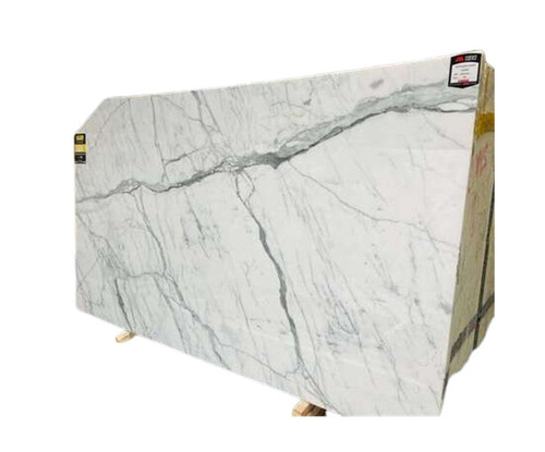 White Marble Slabs - Rectangular Polished Slabs, Water-Resistant, Heavy-Duty, Easy to Clean, Long-Life Durability, Slip and Crack Resistant