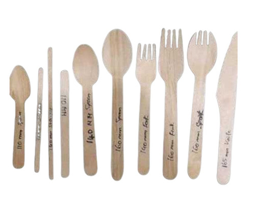 Disposable Wooden Cutlery - 14 cm Brown | Eco-Friendly Biodegradable Lightweight Heat and Cold Resistant Perfect for Restaurants and Parties