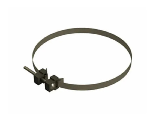 Round Clamp - Galvanized Metal, Standard Size, Gray Color | Corrosion and Rust Resistant, Polished Finish, Easy to Install