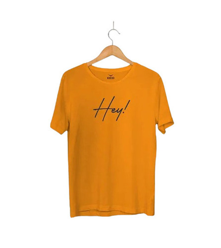 Mens T-Shirt - Cotton Regular Fit Printed Orange Color | Breathable Fade Resistant Skin-Friendly for Summer Casual Wear
