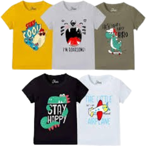 Baby Boy T-Shirt - Premium 100% Cotton Size S Multicolor Printed Design | Long Sleeve O-Neck Unisex for Ages 8 Years