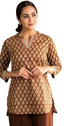 Block Print Short Kurti - Eco-Friendly Cotton, XS to XXL Sizes | Breathable, Stylish for All Seasons, Versatile for Casual Outings