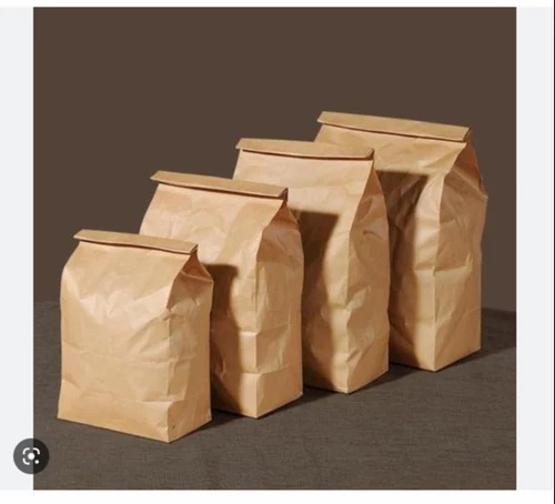 Brown Paper Packaging Bag - Medium Size Brown Color | Customized for Food Industrial Use Made with Very Good Quality Paper