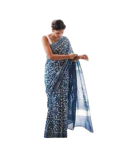 Hand Block Printed Saree - Fabric Type: Cotton