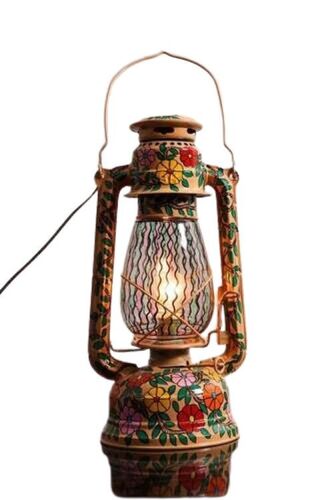 Hurricane Lanterns - Metal, Multi Color Round | Hand Painted, Electric, Energy Saving, Wind-Resistant, Durable, Portable, Adjustable Flame