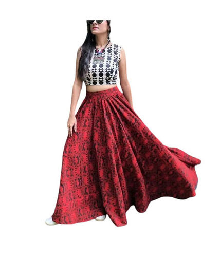 Ladies Skirt Top - Decoration Material: Fur