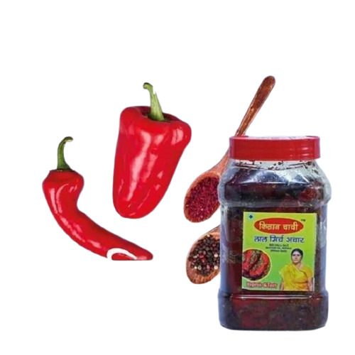Chilli Pickle - 1 Kilogram, Red Color, Fried Processing | Tasty & Delicious, Spicy Flavor, Powder Shape