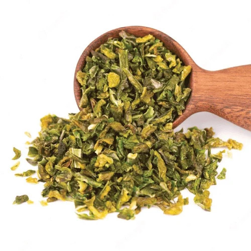 Green Chilli Flakes - 100% Pure, Spicy Dried Flakes | Health Friendly, Preservatives Free, Green Color, A Grade, Room Temperature Storage