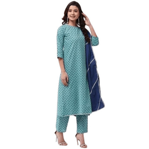 Ladies Readymade Suits - Fabric Type: Cotton Silk