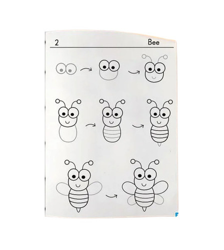 Drawing Books - Paper Material, Standard Size, Rectangular Shape, White & Black Color | Lightweight, Eco-Friendly, Moisture Resistant, Care: Soft Dry Cloth