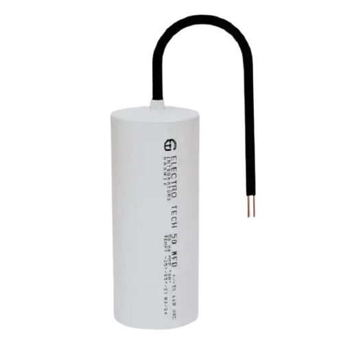 Single Phase AC Motor Capacitor - 80 Mfd 230 Volt Plastic Material | Durable Design 50 Hertz White Color