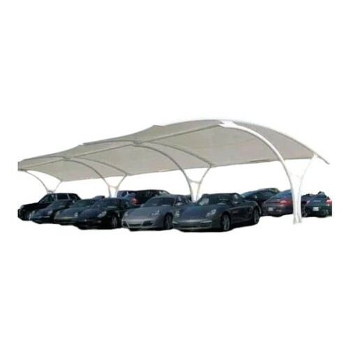 Car Parking Tensile Structure - Corrosion-resistant, Water-resilient Aluminum, Steel, Metal Sheet | Ruggedly Constructed, Heavy-duty, Easily Assembled, Long Life Span, Gray Finish