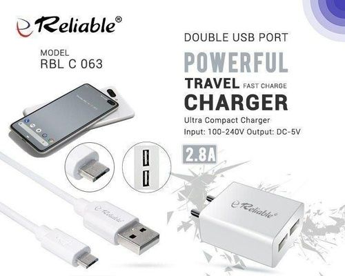 Double USB Port Powerful Travel Mobile Charger