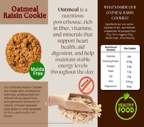 Gurr Oatmeal Raisin Cookie 300G - Fat Content (%): 15 Percentage ( % )