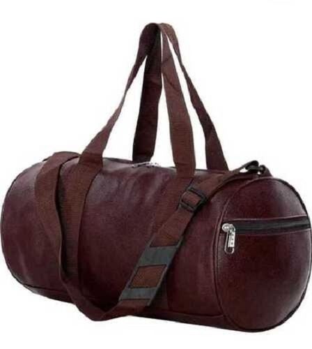 Leather Gym Duffle Bag - Color: Brown