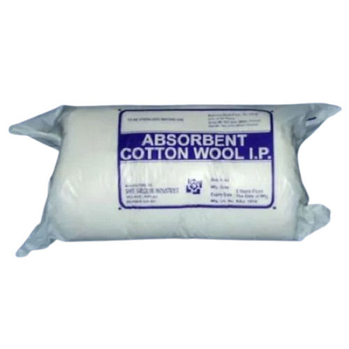 Absorbent Cotton Wool I.P - 100% Cotton, White Color | Disposable, Eco-Friendly for Hospital and Clinic Use