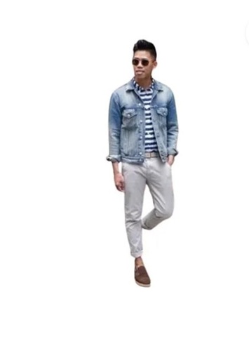 Mens Jeans Jacket - Denim Fabric, Full Sleeves, Regular Fit | Anti UV, Detachable Hood, Embroidered Design, Available in Sizes S, M, L & XL, Collar Neck