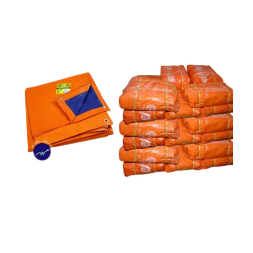 HDPE Tarpaulin - 9x9 Square Feet | Orange, PE Laminated, Waterproof, Woven Texture, High Durability, Custom GSM 90-425