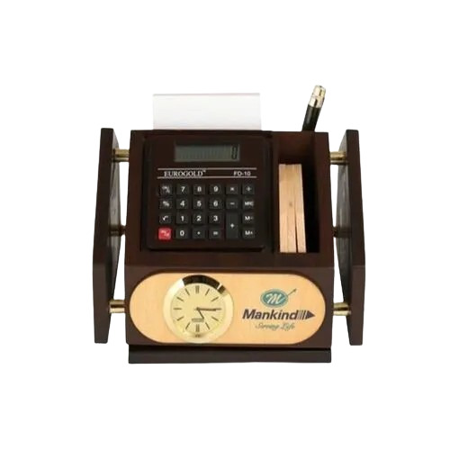 Wooden Pen Stand - Standard Rectangular Shape, Supreme Quality Brown Finish - Lightweight, Portable Design, Easy To Install, Modern Style