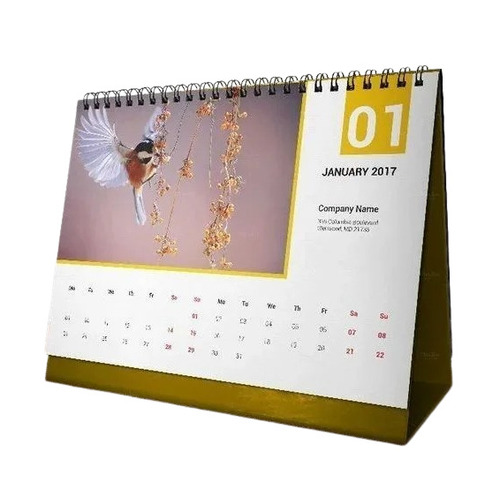 Table Calendar - Standard Size, Soft Printed Paper Material | Lightweight, Easy To Clean, Customizable Logo Options