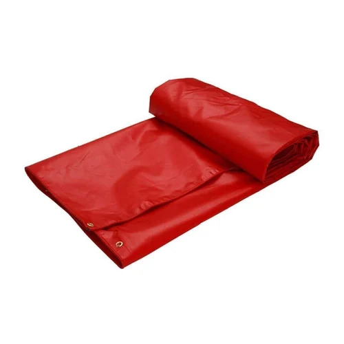 SAMM 200 GSM PE Laminated Waterproof Plastic Tarpaulin - Standard Red Woven Design, Plain Tent Style for Industrial Use