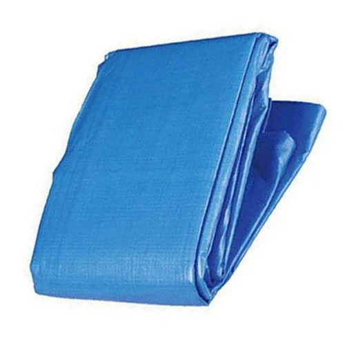 Blue PVC Coated Tarpaulins - 340 GSM | Waterproof, Woven HDPE Material, Standard Design