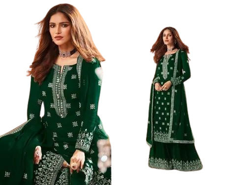 Green Georgette Salwar Suits - Ethnic Region: Indian