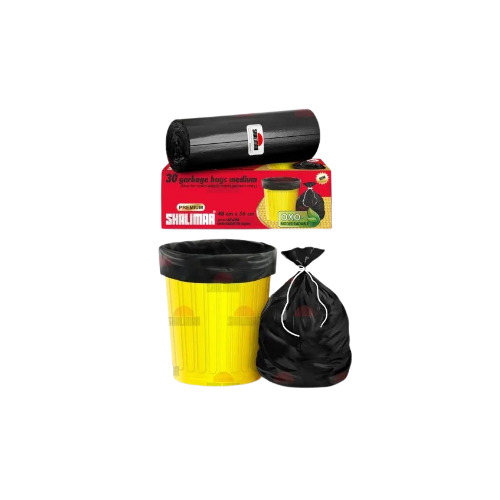 Biodegradable Plastic Garbage Bags - Medium Large Small Sizes | 30-60 Litre 60-90 Litre 10-30 Litre Capacity Black Color Embossed Design Ideal for Medical Household and Commercial Use