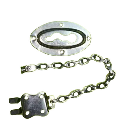 Stainless Steel Door Chain - 11 Inch Latch Size, Silver Finish | Metal Construction, Customized Hole Shape, Ideal for Residential Use
