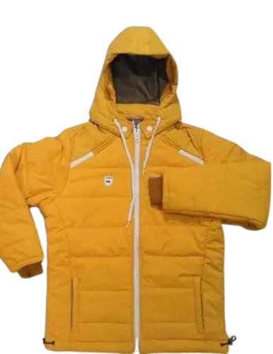 Designer Winter Jackets - Polyester Material, Detachable Hood, Plain Yellow Style, 4 Pockets, Full Sleeves, Warm for Ages 15+, Ideal for Winter Wear